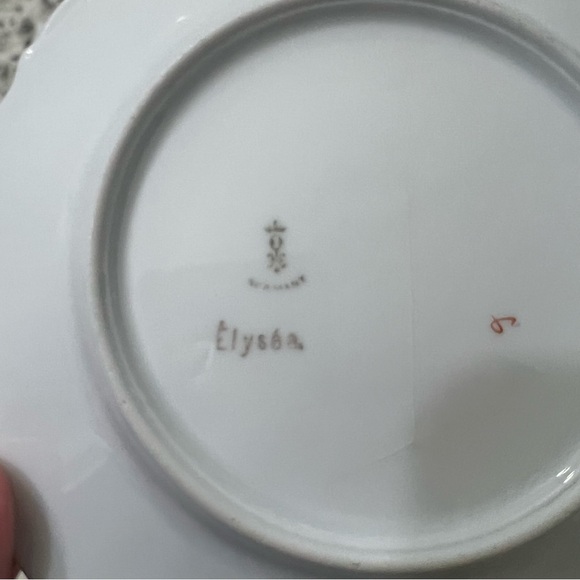 Vintage Hermann Ohme, Germany Prussia Elysee green/ White Flowers set of 5 - Picture 6 of 10